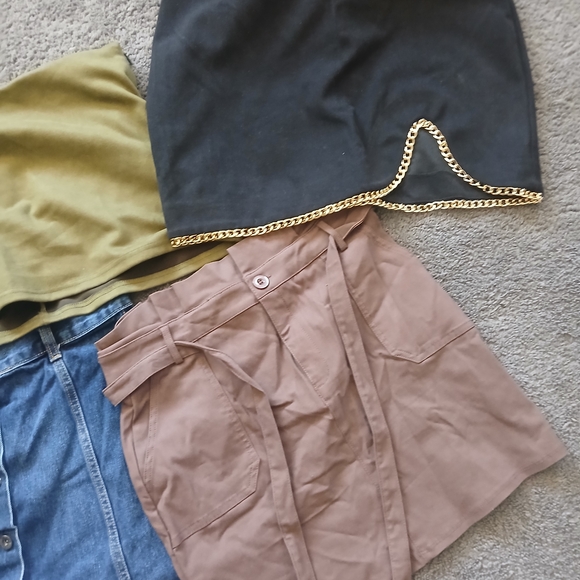 Chocolate Brand Mini Skirt Set - Black, Olive, Denim, Tan, Sz L,xl - Picture 3 of 6